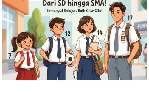 Ilustrasi tingkatan siswa SD, SMP dan SMA