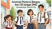 Ilustrasi tingkatan siswa SD, SMP dan SMA